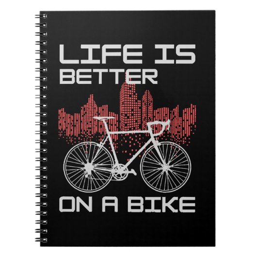 Leven is beter op een fiets notitieboek (Voorkant)