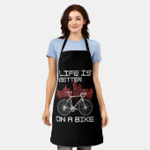 Leven is beter op een fiets schort (Gedragen)