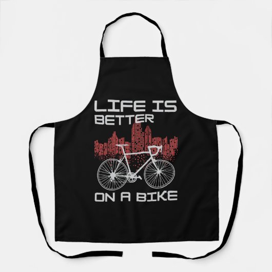 Leven is beter op een fiets schort (Voorkant)