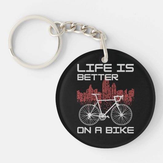 Leven is beter op een fiets sleutelhanger (Voorkant)