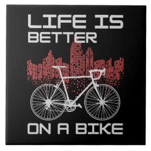 Leven is beter op een fiets tegeltje