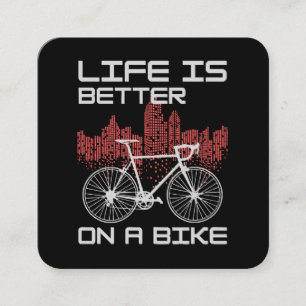 Leven is beter op een fiets vierkante visitekaartje