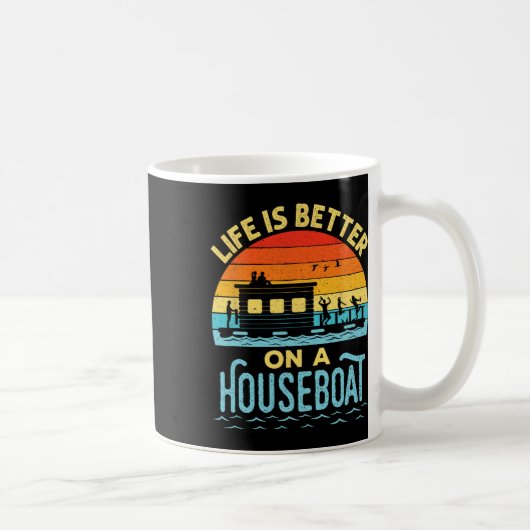 Leven Is Beter Op Een Huisboot Huisboot Meerboot Koffiemok (Rechts)