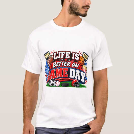 Leven Is Beter Op Een Wedstrijddag T-shirt (Voorkant)