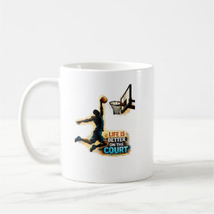Leven Is Beter Op Het Basketballveld Dunk Design Koffiemok