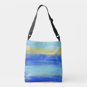 Leven is beter op het strand - Blauw Abstracte Kun Crossbody Tas (Achterkant)