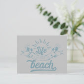 Leven is beter op het strand briefkaart (Staand voorkant)