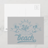 Leven is beter op het strand briefkaart (Voorkant / Achterkant)