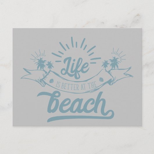 Leven is beter op het strand briefkaart (Voorkant)