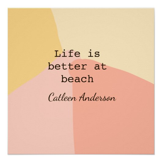 Leven is beter op het strand geel oranje boho rust perfect poster (Voorkant)