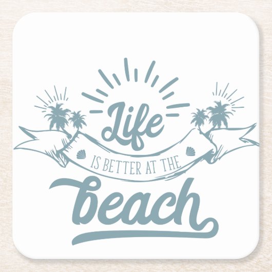 Leven is beter op het strand kartonnen onderzetters (Voorkant)