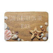 Leven is beter op het strand Leuk scheepvaart them Badmat (Voorkant)