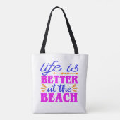 Leven is beter op het strand tote bag (Achterkant)