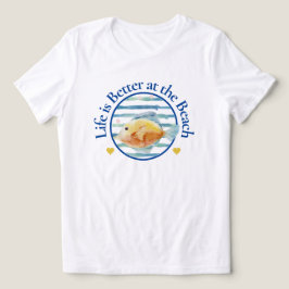 Leven is beter op het strand, tropische vissen, T- Tri-Blend Shirt
