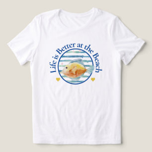 Leven is beter op het strand, tropische vissen, T- Tri-Blend Shirt