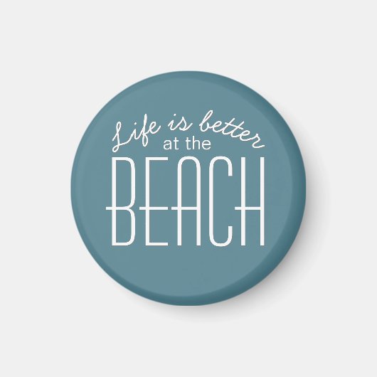 Leven is beter op het strand typografie quote magneet (Voorkant)