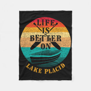 Leven is beter op Lake Placid Funny boot humor Fleece Deken