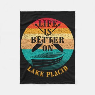 Leven is beter op Lake Placid Funny boot humor  Fleece Deken