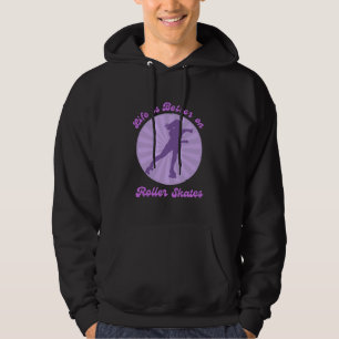 Leven is beter op rolschaatsen paarse zonsondergan hoodie