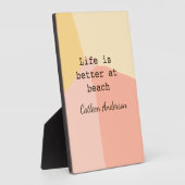 Leven is beter op strand geel oranje boho rustiek fotoplaat (Zijkant)