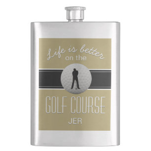 Leven is Beter Quote Golfen Monogram Goud Zwart Flacon