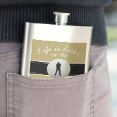 Leven is Beter Quote Golfen Monogram Goud Zwart Flacon (Voorbeeld)