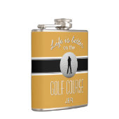Leven is beter Quote Golfen Monogram Zwart Geel Heupfles (Rechts)