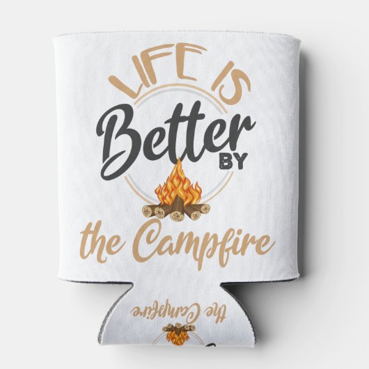 Leven is beter rond het kampvuur Funny Hiking Blikjeskoeler (Achterkant)