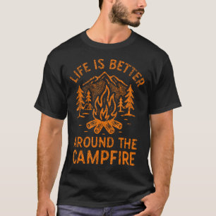Leven is beter rond het kampvuur vintage t-shirt