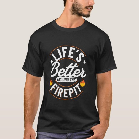 Leven is beter rond het vuur t-shirt (Voorkant)