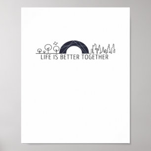 Leven is beter samen Stad Regenboog Artistieke Des Poster