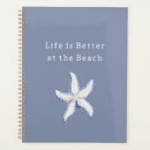 Leven is beter strand blauw witte zeester planner (Voorkant)