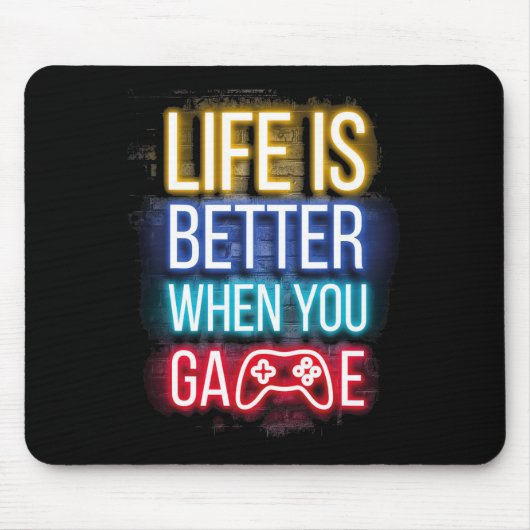 Leven is beter wanneer U Game Controller Video Gam Muismat (Voorkant)