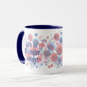 Leven is Bloomin Lovely Voeg Je Eigen Citaat Toe Mok (Voorkant links)