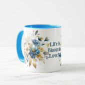 Leven is Bloomin' Mooi Voeg Je Eigen Citaat Toe Mok (Voorkant links)