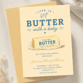 Leven Is Boter Met Een Baby Gele Baby Shower Kaart