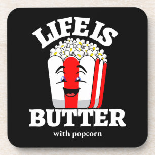 Leven Is Boter Met Popcorn Bier Onderzetter
