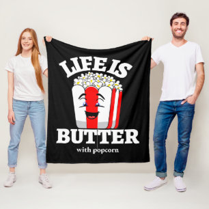 Leven Is Boter Met Popcorn Fleece Deken