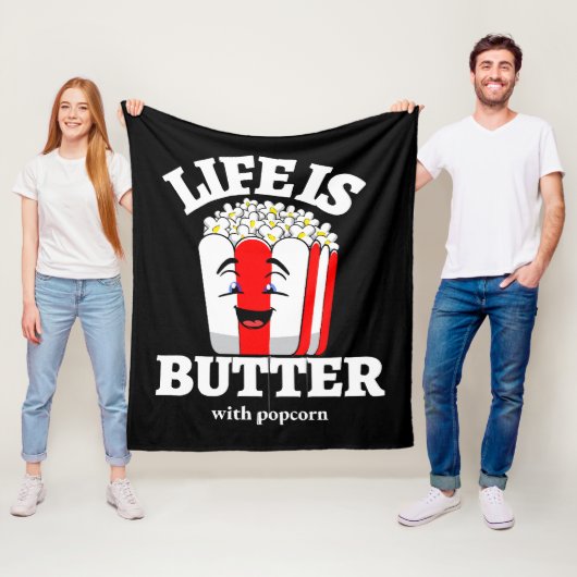 Leven Is Boter Met Popcorn Fleece Deken (In situ)