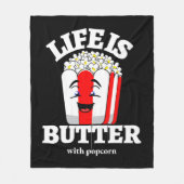 Leven Is Boter Met Popcorn Fleece Deken (Voorkant)