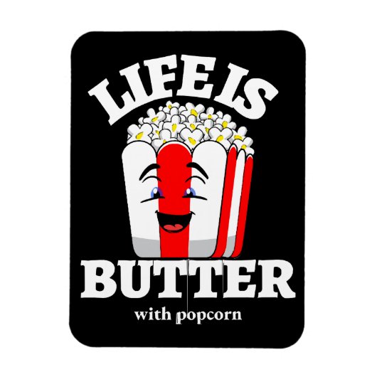 Leven Is Boter Met Popcorn Magneet (Verticaal)