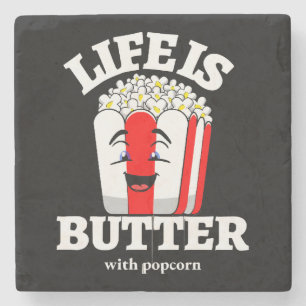 Leven Is Boter Met Popcorn Stenen Onderzetter