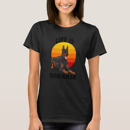 Leven Is Dobermann Vrouwen Liefde Dobermann Brood T-shirt (Voorkant)