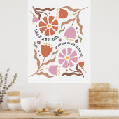 Leven is een balans tussen vasthouden aan Boho-wil Poster (Keuken)