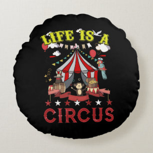 Leven Is Een Circus Kermistent Grappig Feest Rond Kussen