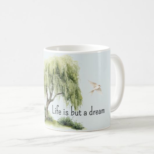 Leven is een droom Boom Vogels Koffiemok (Voorkant rechts)