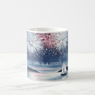 Leven is een droom vuurwerk koffiemok