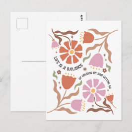 Leven Is Een Evenwicht Tussen Boho Wildflower Cita Briefkaart