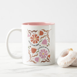 Leven Is Een Evenwicht Tussen Boho Wildflower Cita Tweekleurige Koffiemok