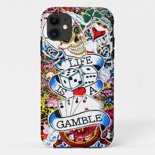 LEVEN IS EEN GAMBLE TATTOO Case-Mate iPhone CASE (Achterkant)